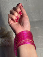 Raindrop bangle (3)- shocking pink