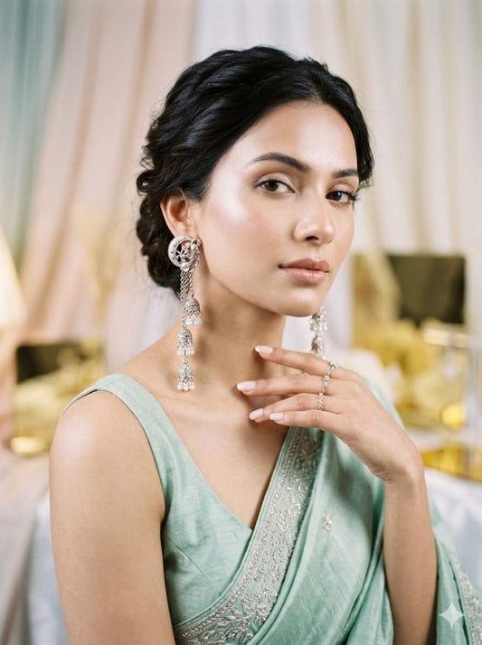 Hania Jhumkay - silver - eid collection