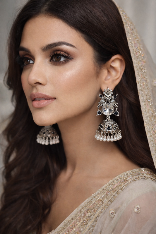 Kashimiri Earrings - Silver