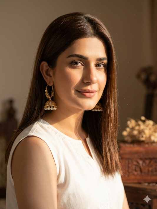 Bano Bali - gold with white beads