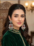Fatima earring silver and multi (Sheharbano)