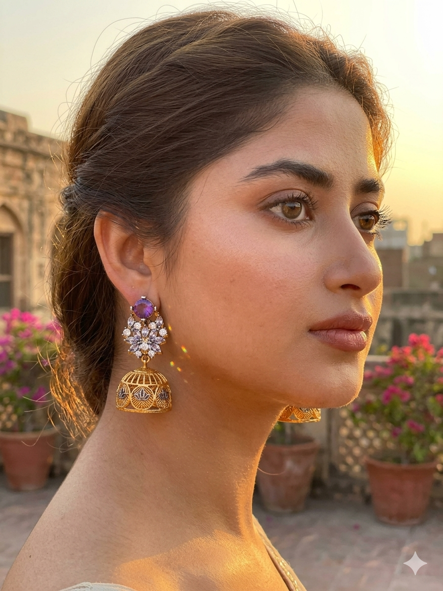 Kamdaani Jhumkay - Purple