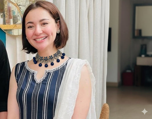 Nourah Set - Blue and Silver