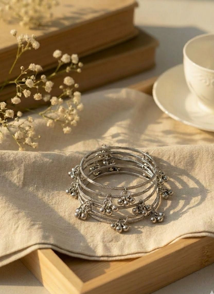 Ghungroo bangles handmade-chand raat collection silver
