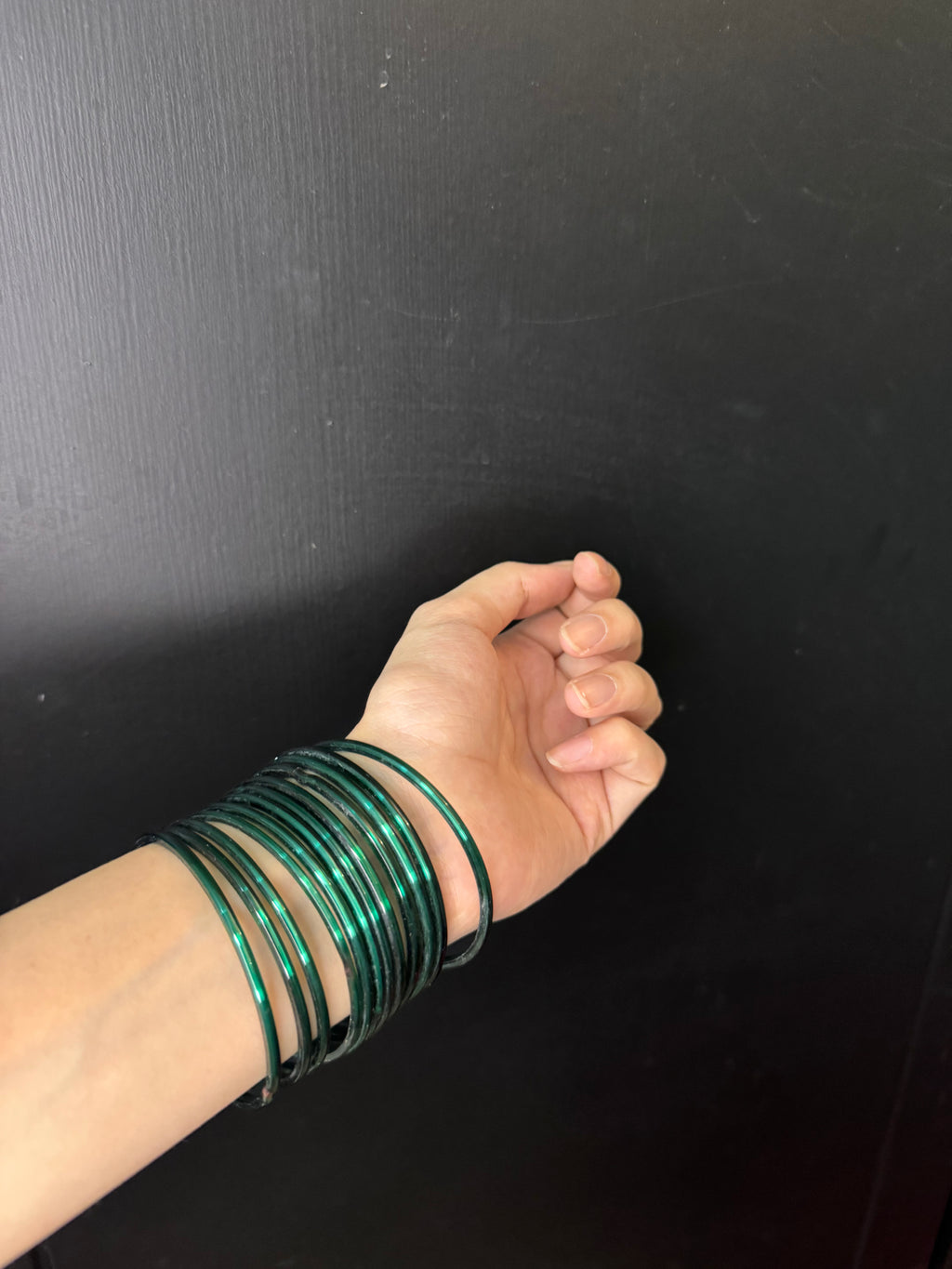 Green glass bangles-12 (Aik darjan)