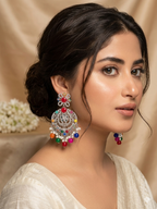 Rangoli Rounds khass collection-silver and multi