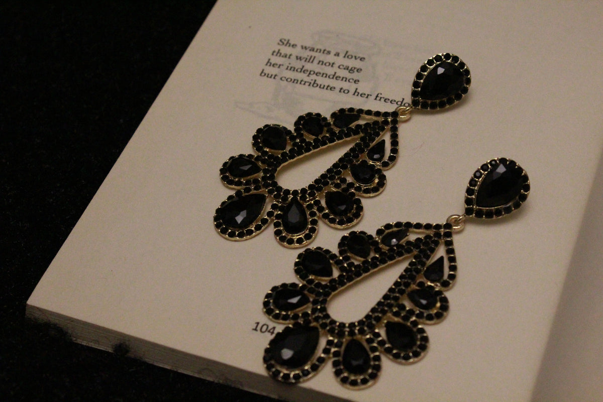 Sparkling Floral Droplets -  Black