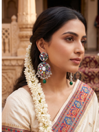 Fatima earring silver and multi (Sheharbano)