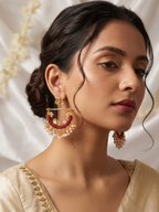 Peacock Earrings - Red