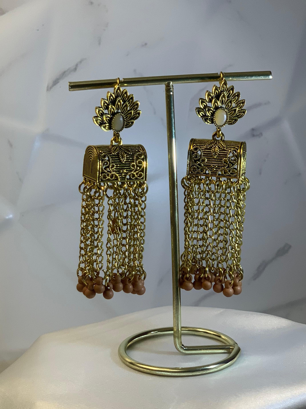 Warq Jhumkay - Gold Brown