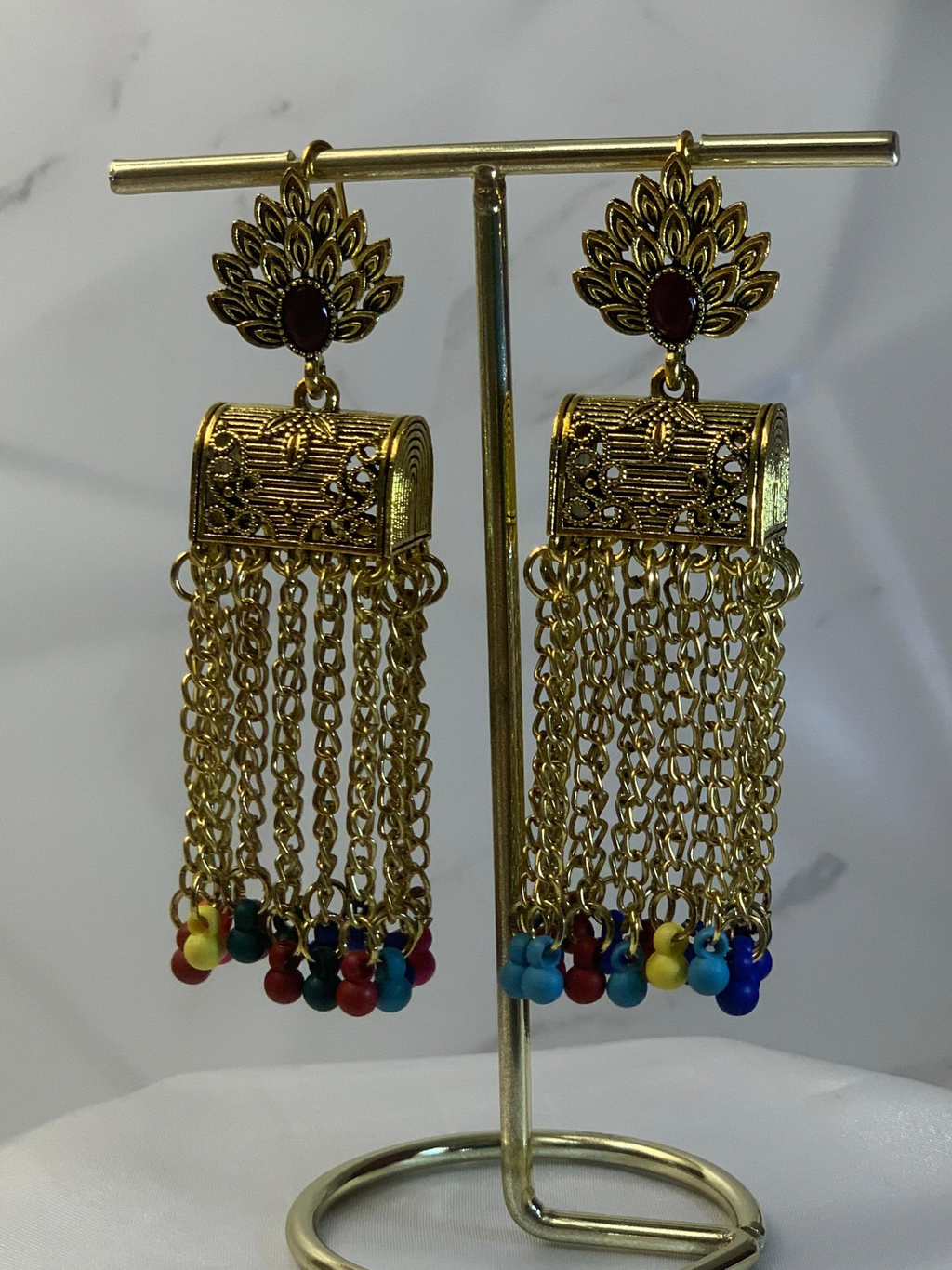 Warq Jhumkay - Gold Multicolor