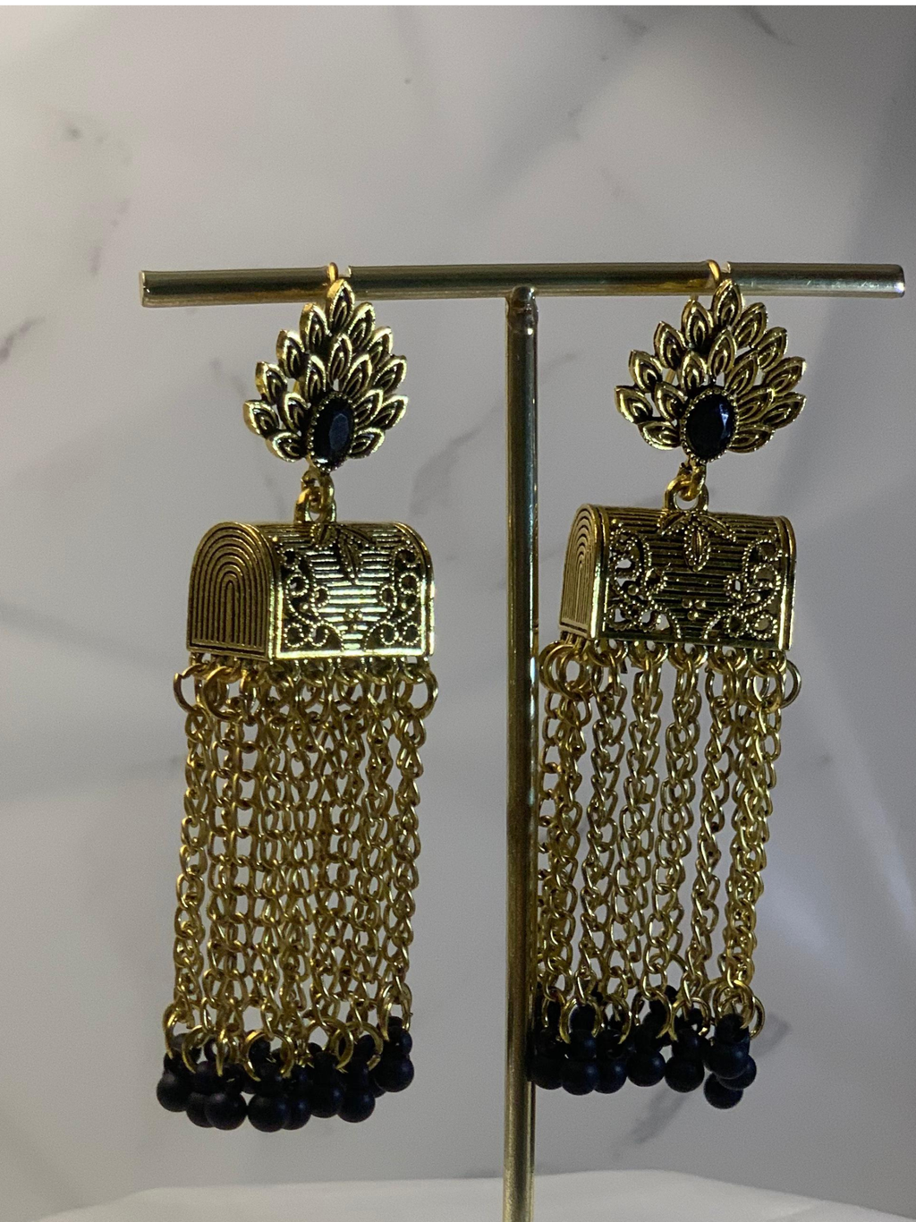 Warq Jhumkay - Gold Black