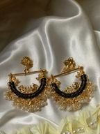 Peacock Earrings - Black