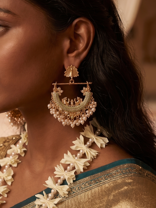 Peacock Earrings - sea green
