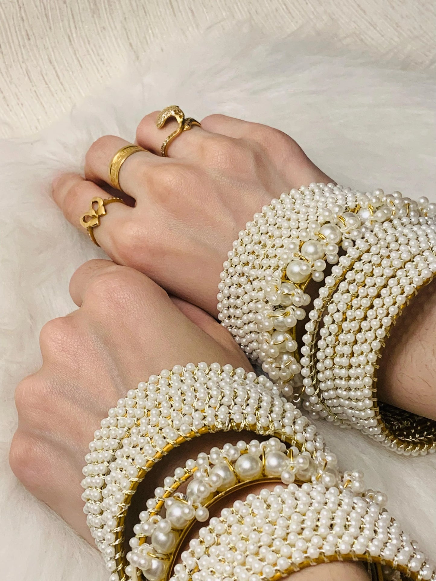 Pearl Bangles Double Set