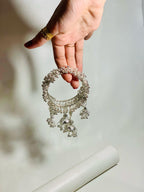silver Jhumka latkan and ghungro bangles (Pair)