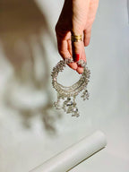silver Jhumka latkan and ghungro bangles (Pair)
