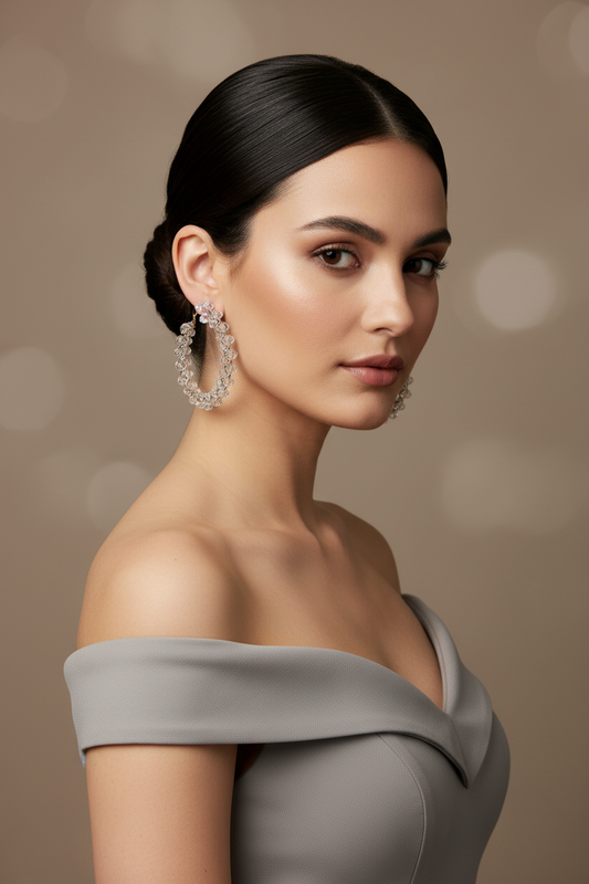 EFS-1 Crystal Hoops (Silver)