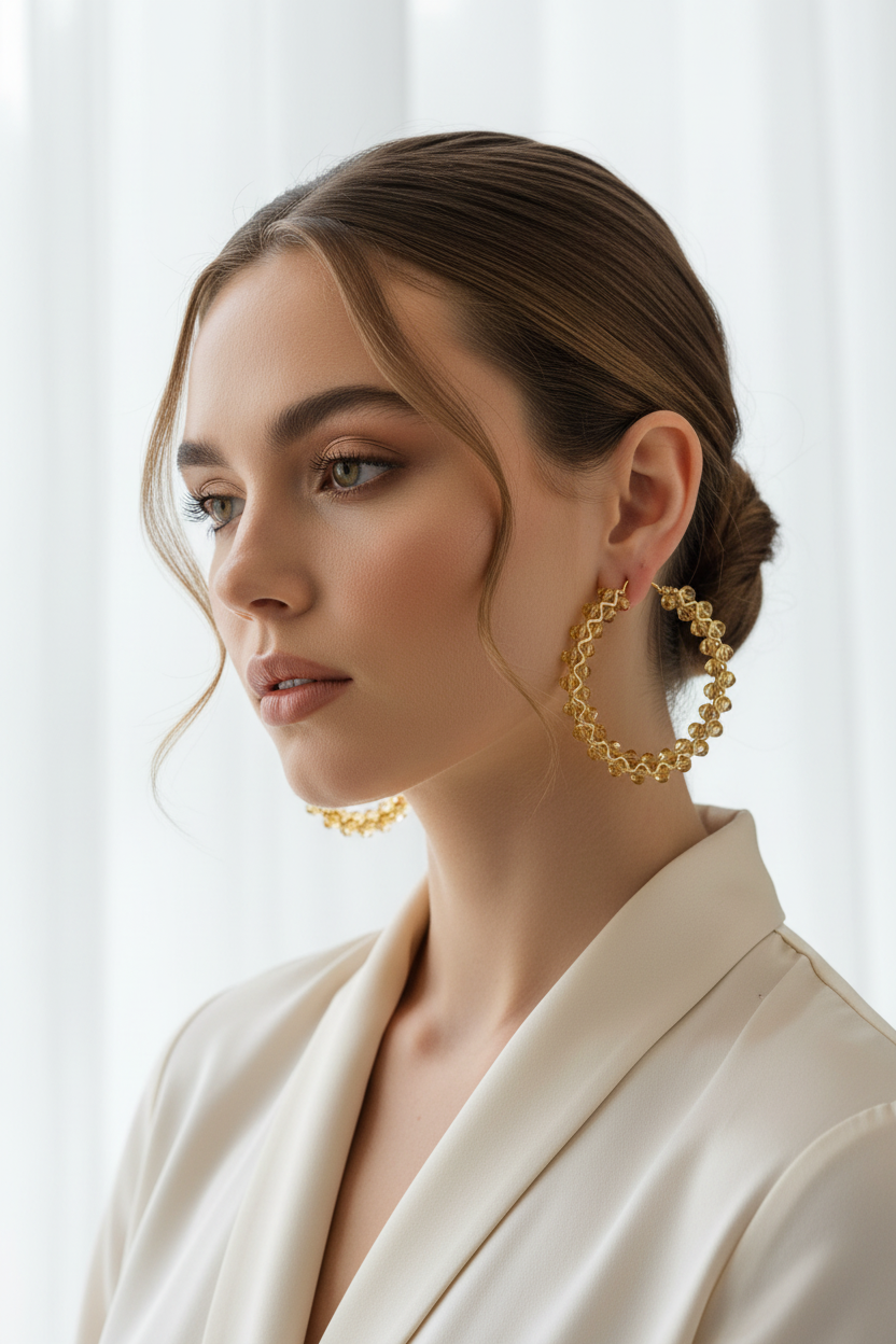 EFS-1 Crystal Hoops (Gold)