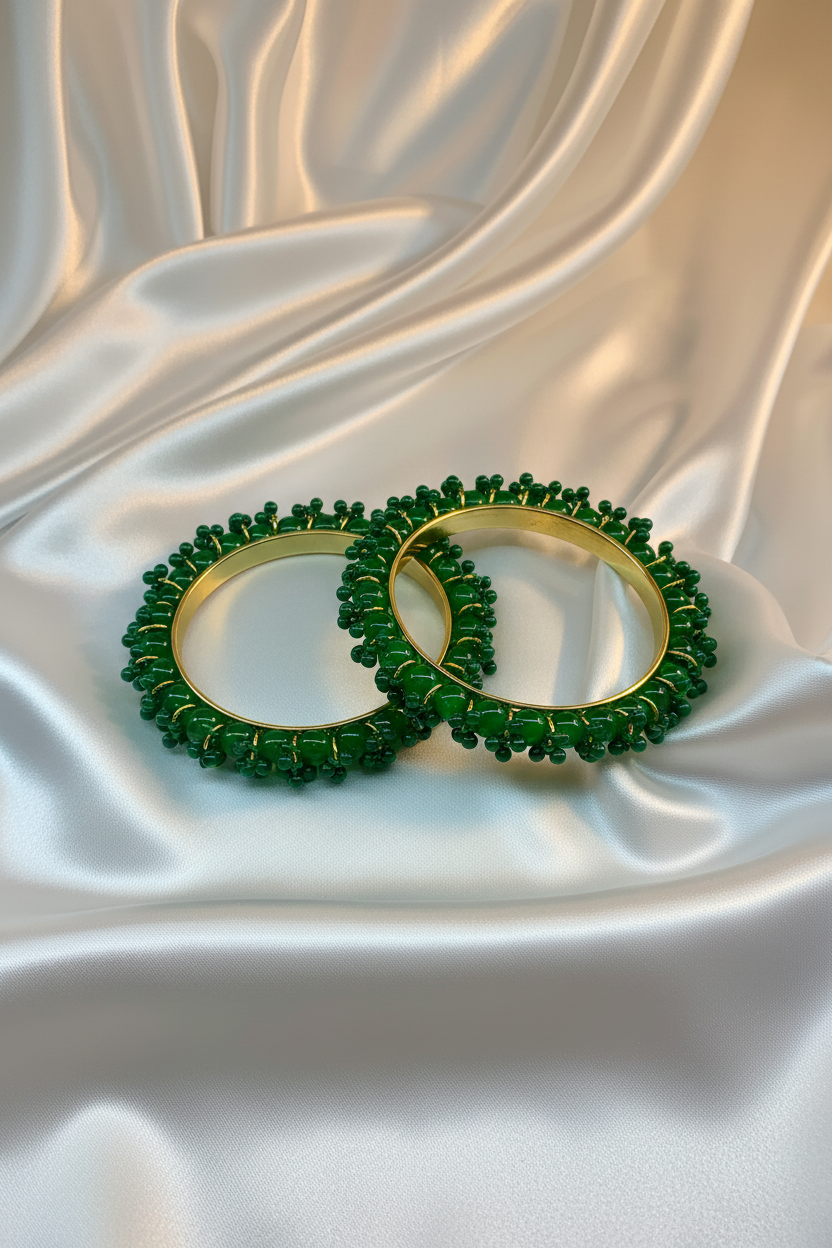 BDS-18 Pearl Beaded Bangles (Green)