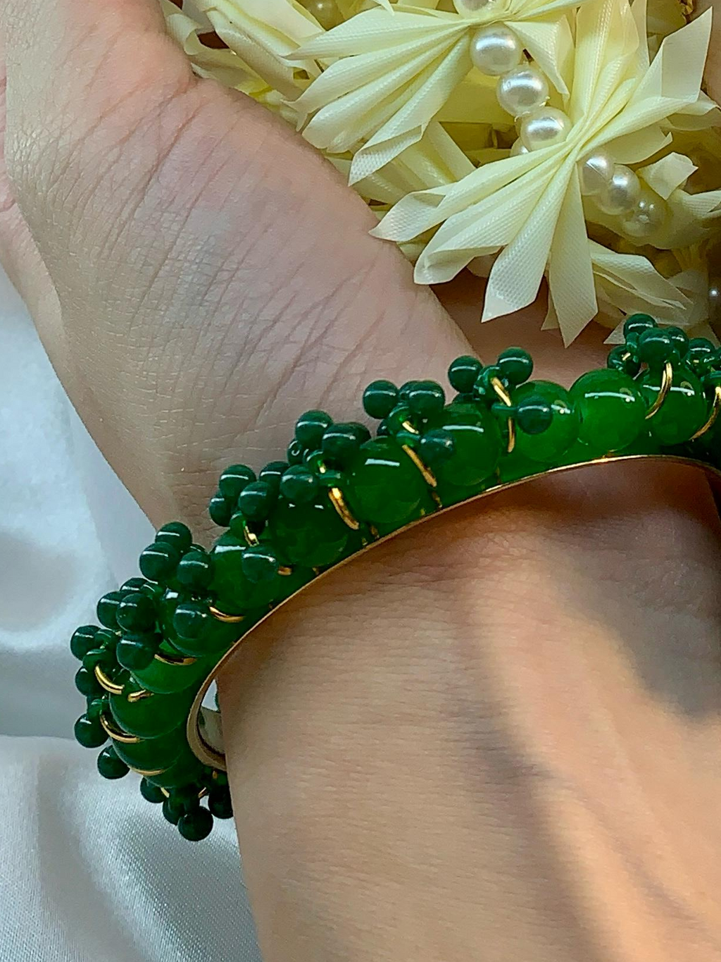 BDS-18 Pearl Beaded Bangles (Green)