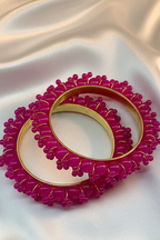 BDS-18 Pearl Beaded Bangles (Dark pink)
