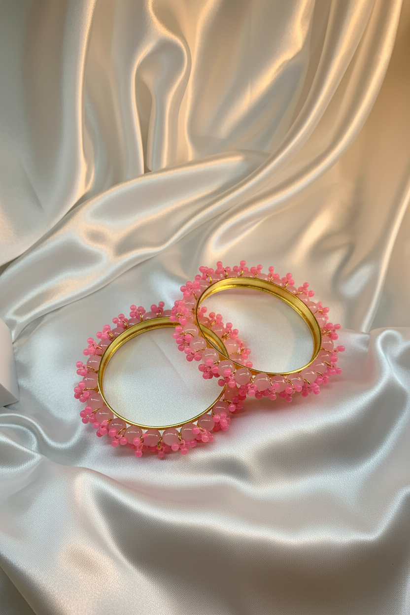 BDS-18 Pearl Beaded Bangles (Pink)