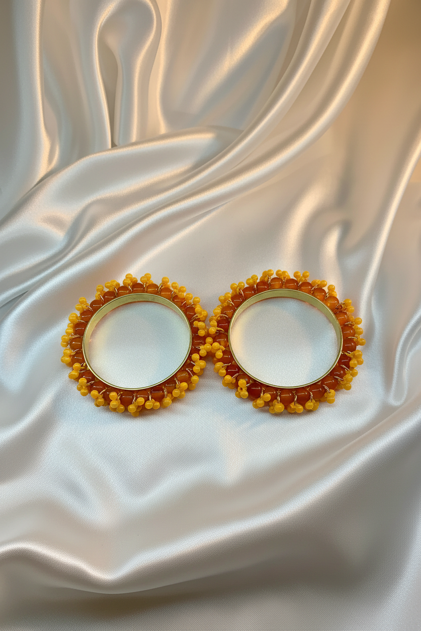 BDS-18 Pearl Beaded Bangles (Orange)