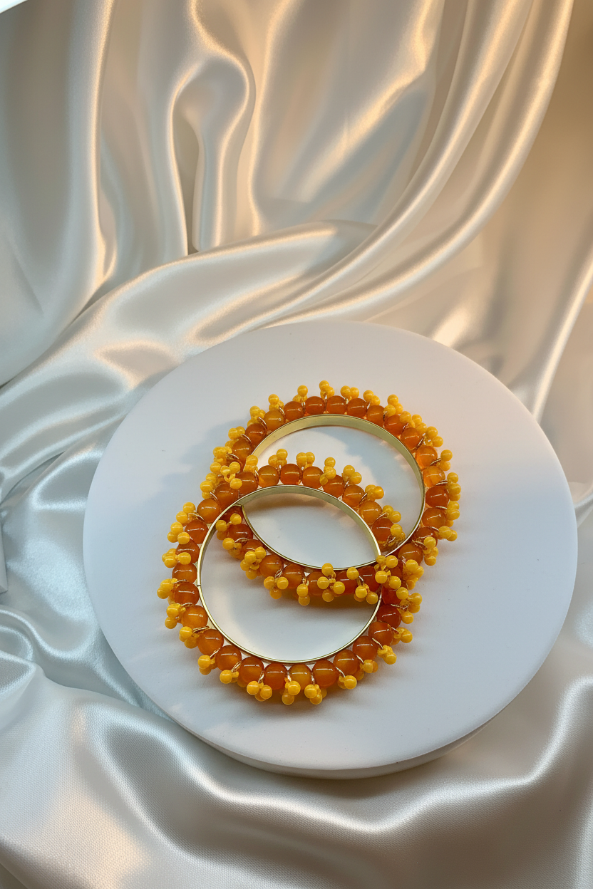 BDS-18 Pearl Beaded Bangles (Orange)