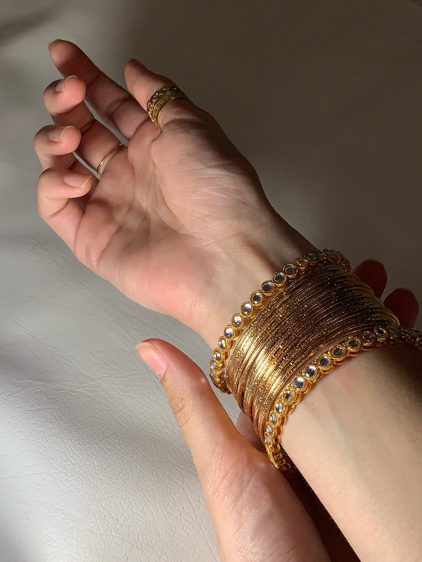 Kundan and Gold Bangles