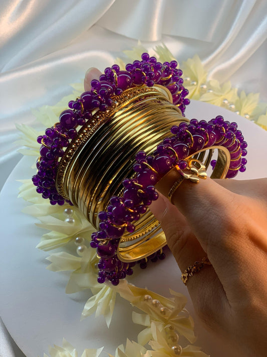 Gold and Purple Bangle Set