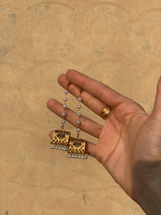 EFS-1 Moti Lari Jhumkay (Gold)
