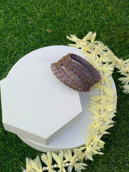 BD-14 Dotted Bangles - Lavender  (12 Pcs)