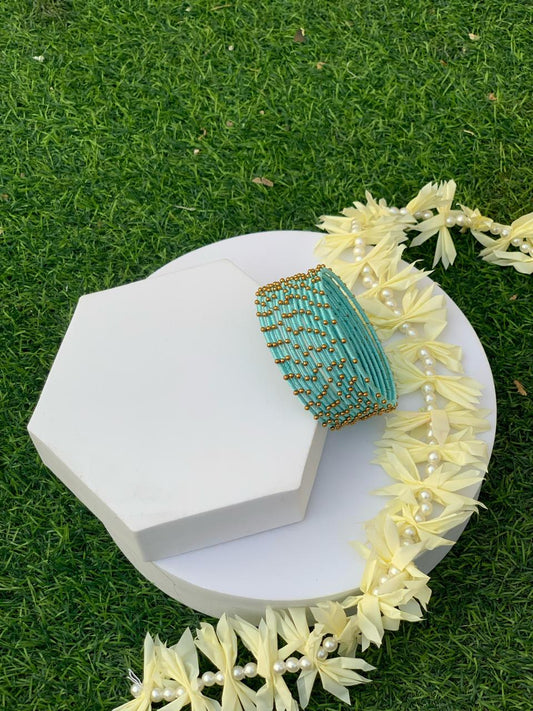 BD-14 Dotted Bangles - Light Blue (12 Pcs)