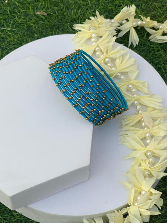 BD-14 Dotted Bangles - Turqouise (12 Pcs)