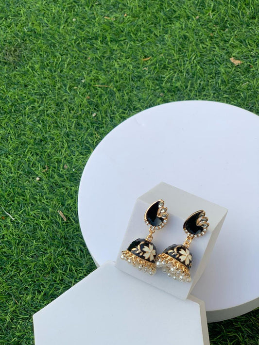 Meena Jhumkay (Black)