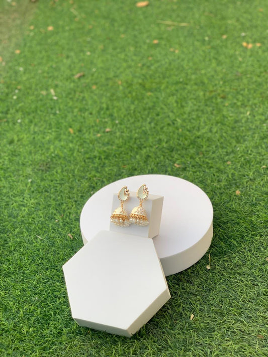 Meena Jhumkay (White)