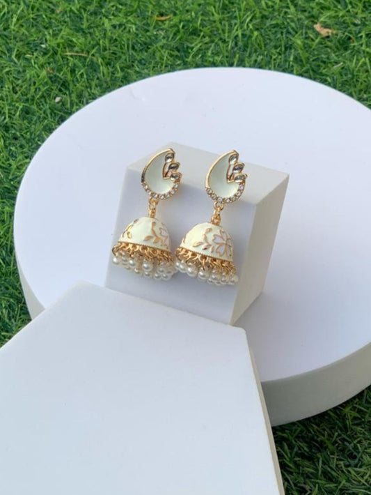 Meena Jhumkay (White)