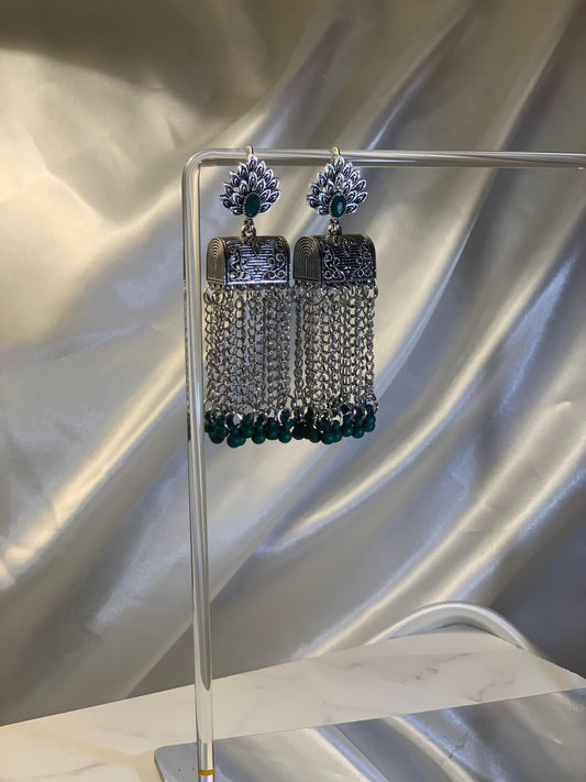Warq Jhumkay - Silver Black