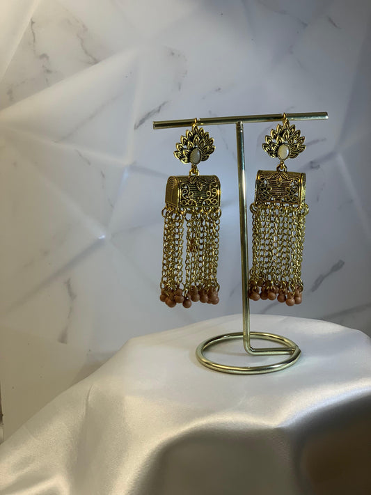 Warq Jhumkay - Gold Brown