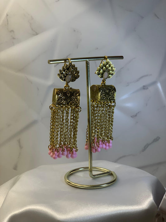 Warq Jhumkay - Gold Pink