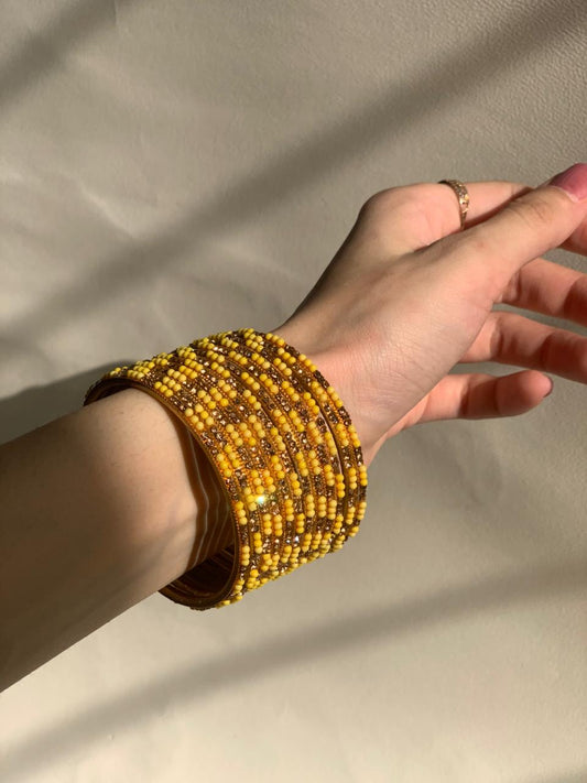 Neha Bangles (Yellow and Gold)