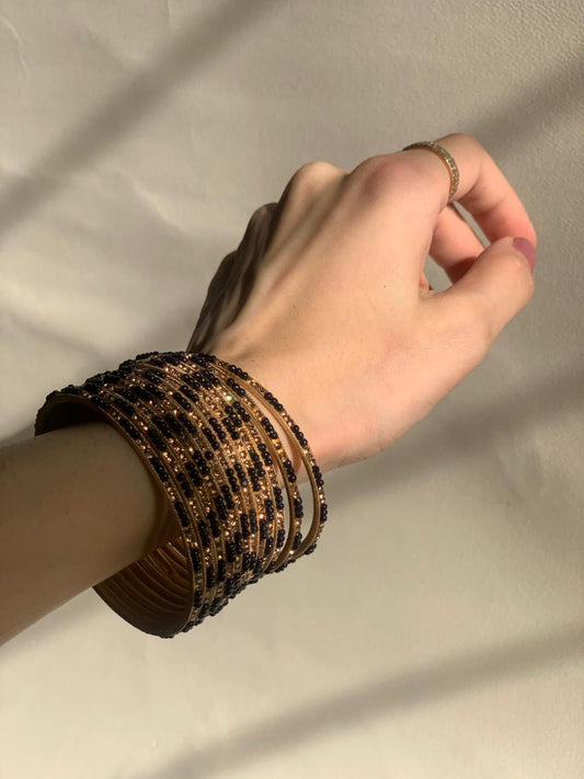 Neha Bangles (Black and Gold)