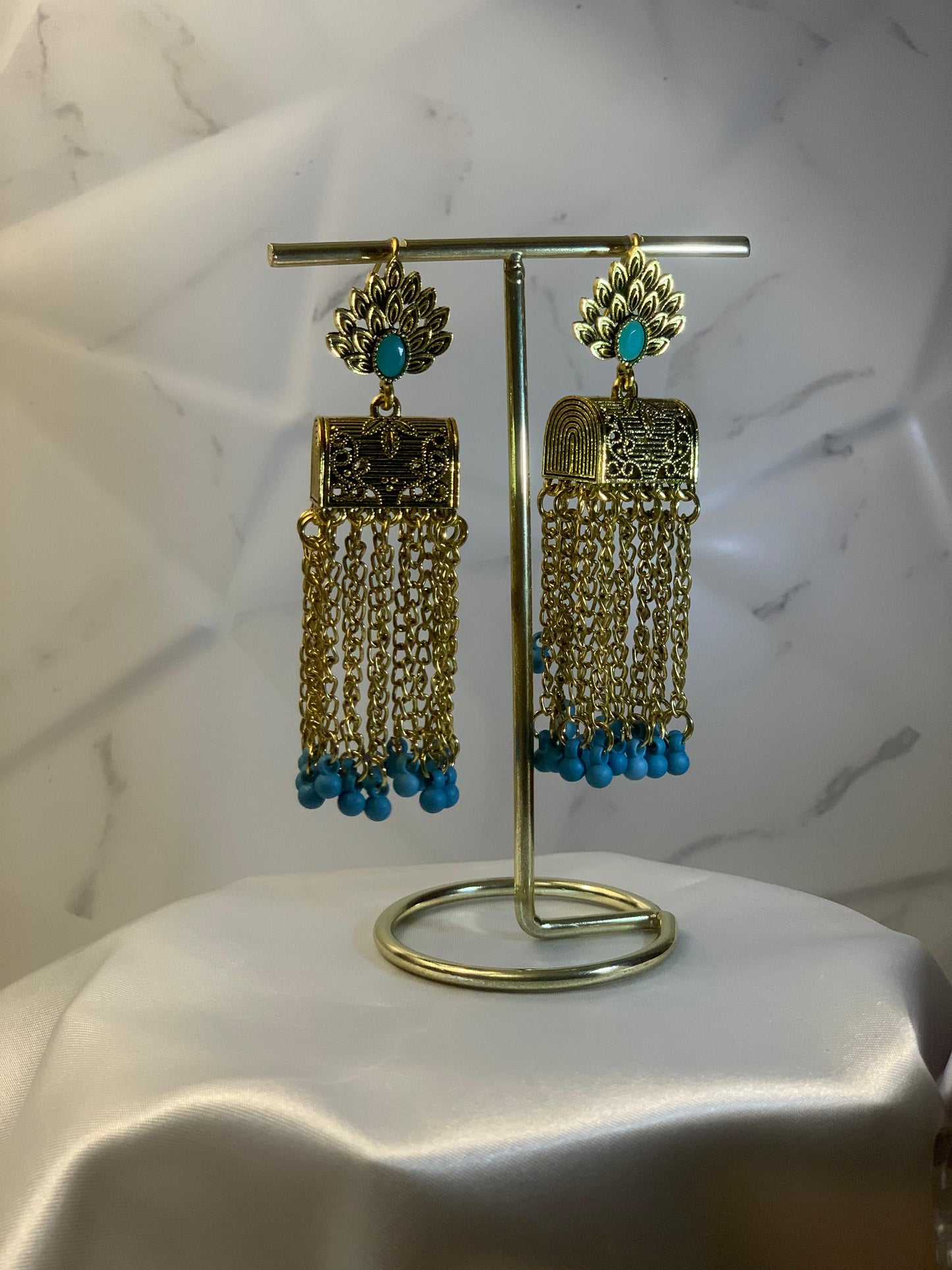 Warq Jhumkay - Gold Blue