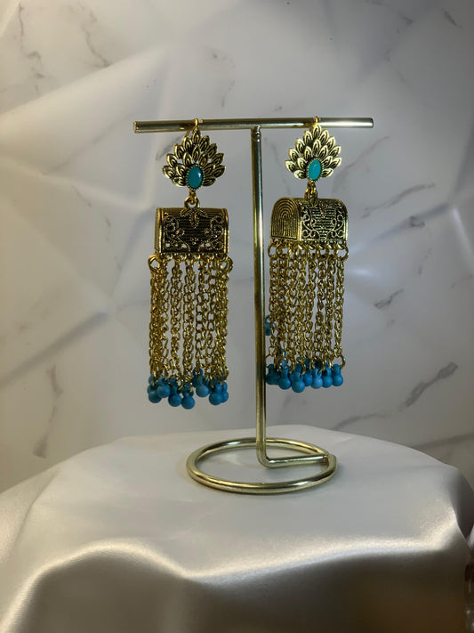 Warq Jhumkay - Gold Blue