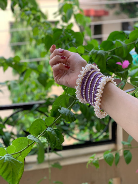 Moti and velvet set - Purple