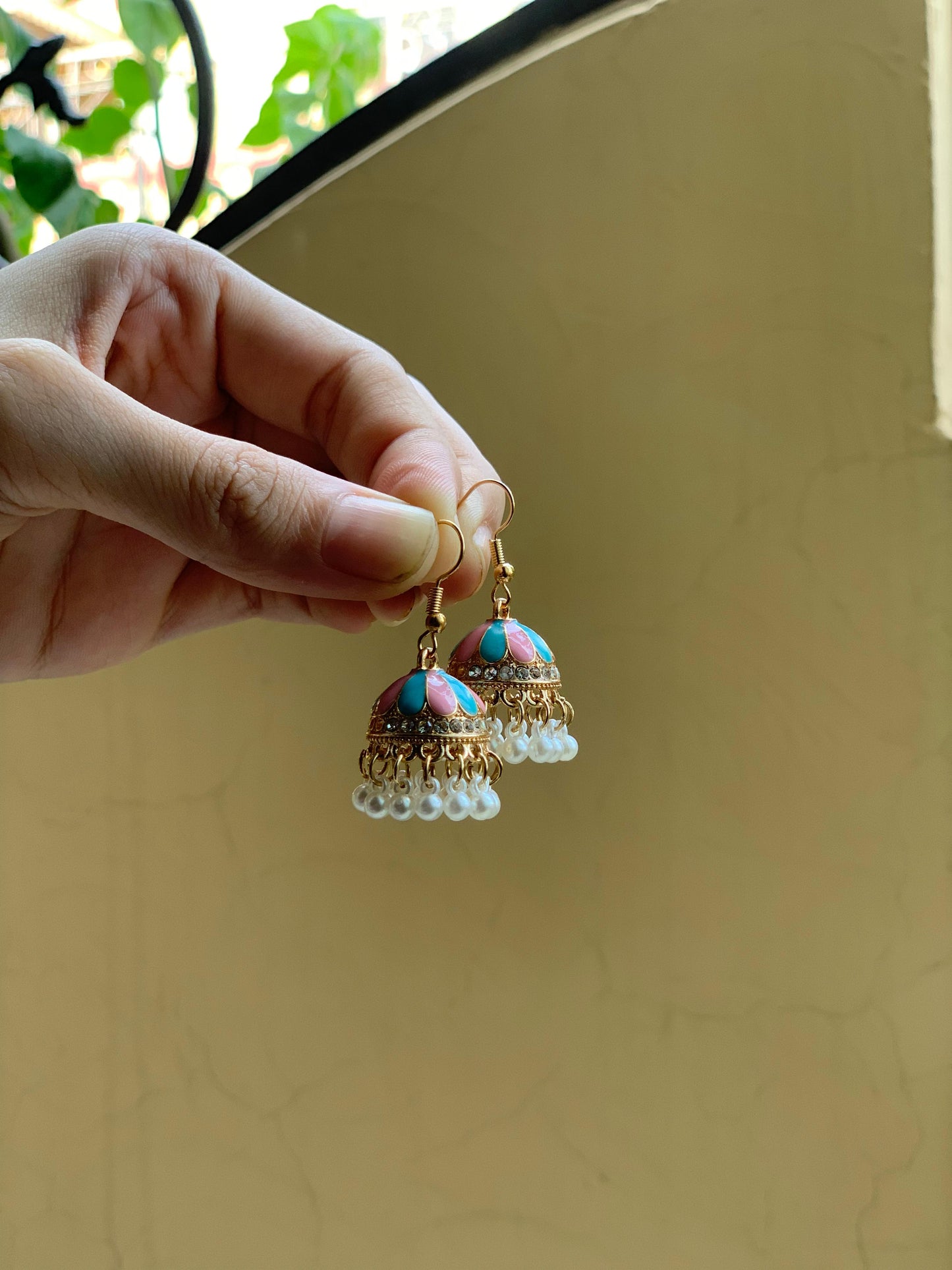 Mini moti jhumki - Pink