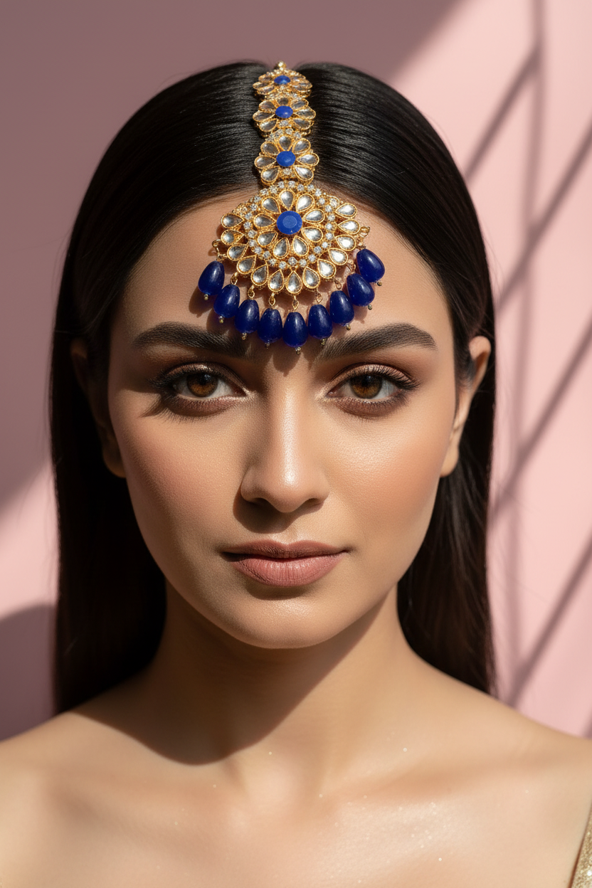 kundan Rani bindiya - Blue