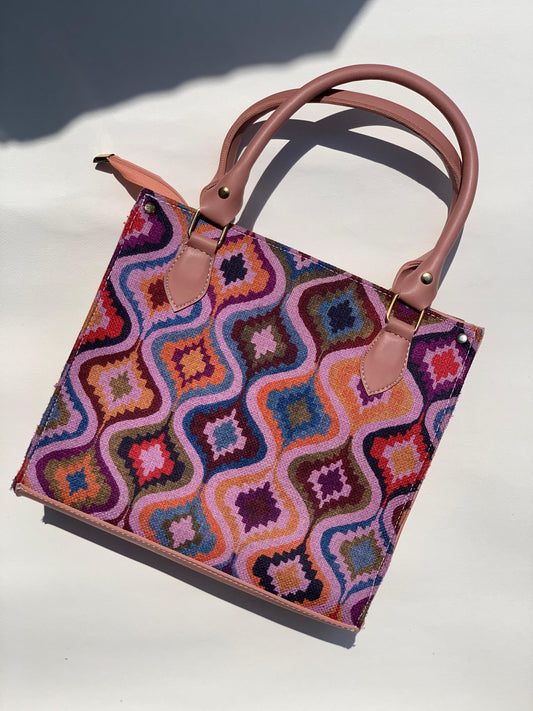 SW-007 Printed Rectangular Bag - Pink