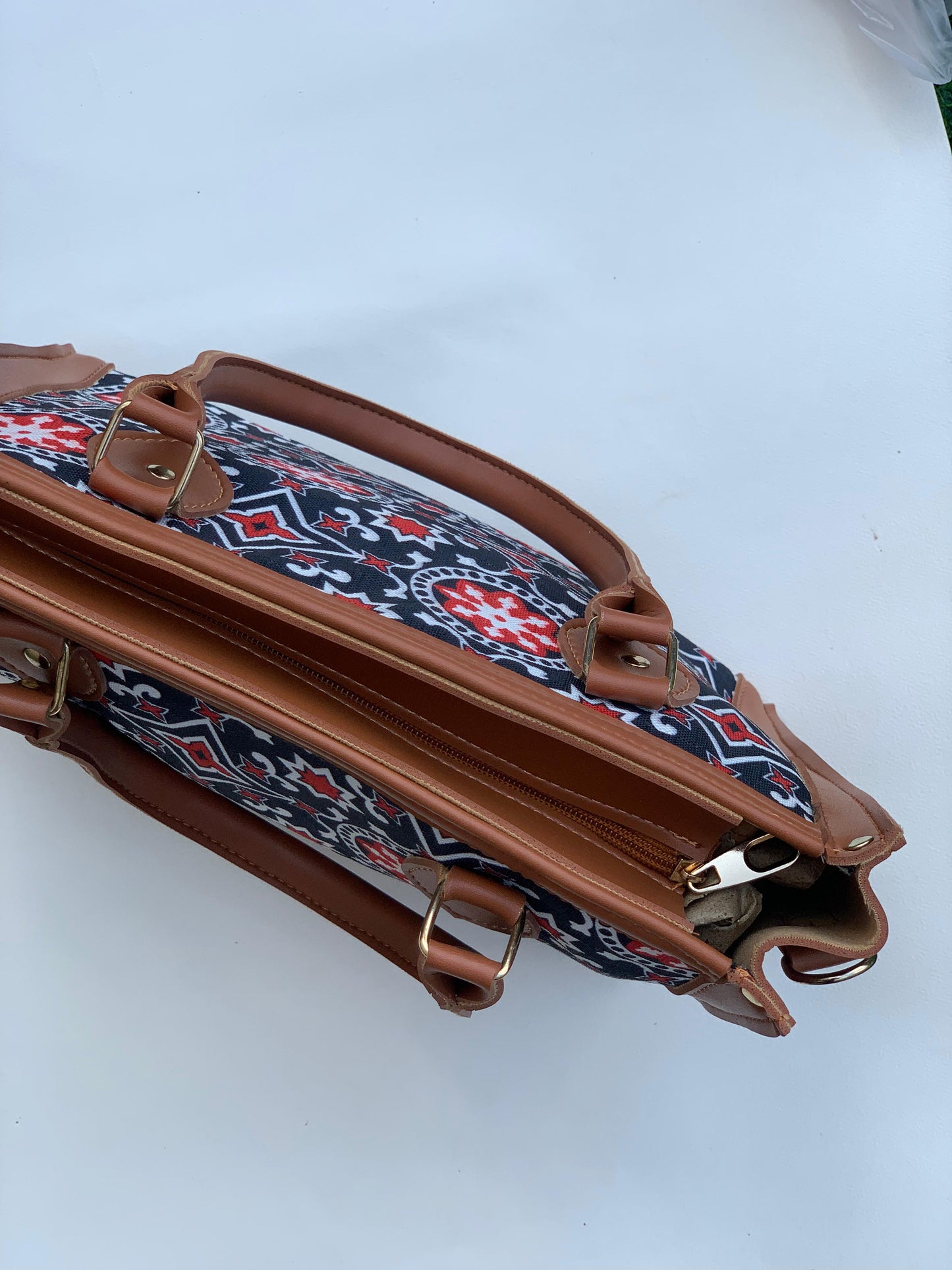 SW-007 Printed Rectangular Bag - Brown